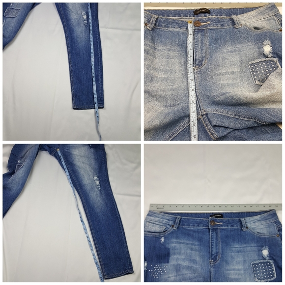 Ashley Stewart deconstructed jeans size 18 - Picture 7 of 8